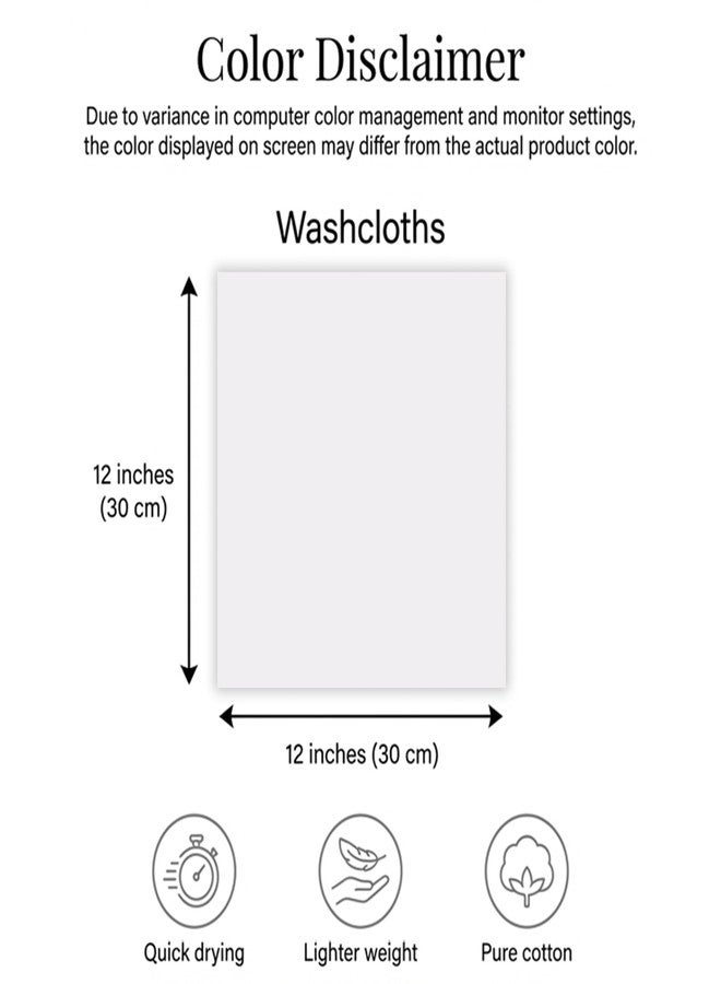 RIVERSIDE 24 Pack Washcloths Set - 100% Cotton [12x12 Inches] - 500 GSM, Soft, Quick-Dry & Highly Absorbent Face Towels - Perfect for Bathroom, Gym, Hotel, Spa & Travel - White - Image 2